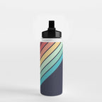 Lembona - Classic 70s Vintage Style Retro Summer Stripes Water Bottle Gallery Image 2
