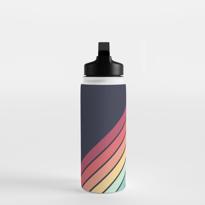 Lembona - Classic 70s Vintage Style Retro Summer Stripes Water Bottle Gallery Image 3