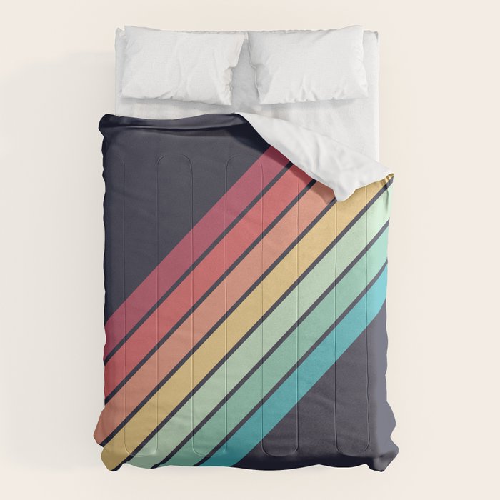 Lembona - Classic 70s Vintage Style Retro Summer Stripes Comforter Gallery Image 6