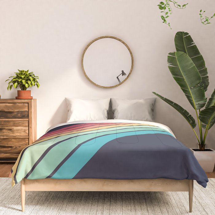 Lembona - Classic 70s Vintage Style Retro Summer Stripes Comforter Gallery Image 3