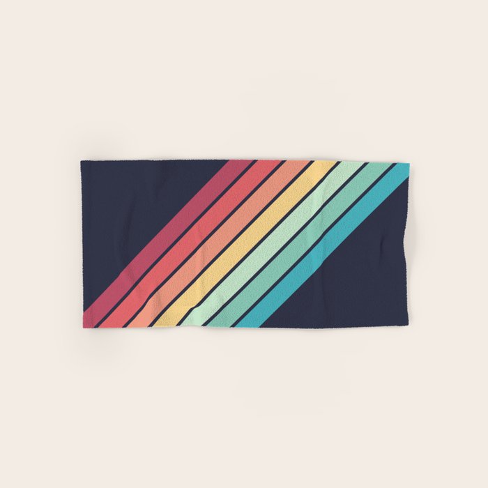 Lembona - Classic 70s Vintage Style Retro Summer Stripes Bath Towel Gallery Image 1