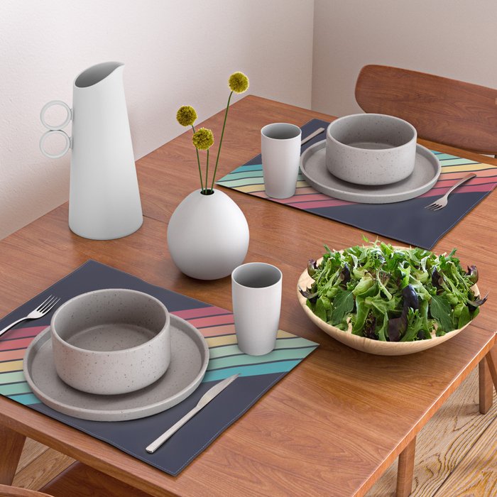 Lembona - Classic 70s Vintage Style Retro Summer Stripes Placemat Gallery Image 2