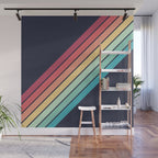 Lembona - Classic 70s Vintage Style Retro Summer Stripes Wall Mural Gallery Image 1
