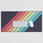 Lembona - Classic 70s Vintage Style Retro Summer Stripes Desk Mat Gallery Image 1