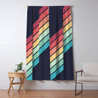 Lembona - Classic 70s Vintage Style Retro Summer Stripes Window Curtain Gallery Image 5