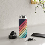 Lembona - Classic 70s Vintage Style Retro Summer Stripes Water Bottle Gallery Image 4
