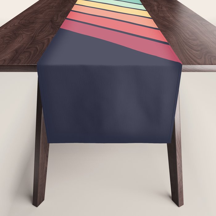 Lembona - Classic 70s Vintage Style Retro Summer Stripes Table Runner Gallery Image 1