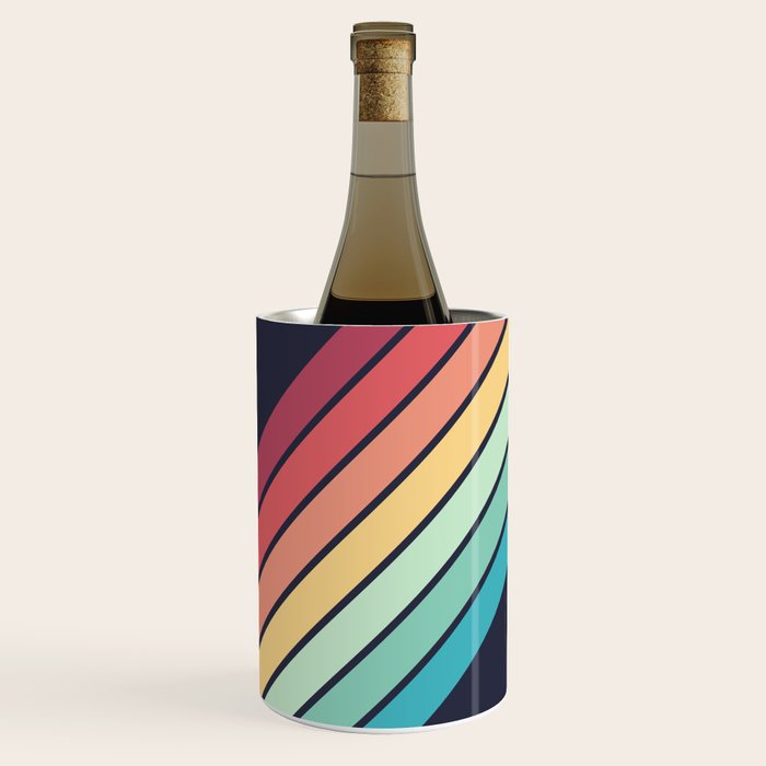 Lembona - Classic 70s Vintage Style Retro Summer Stripes Wine Chiller Gallery Image 1