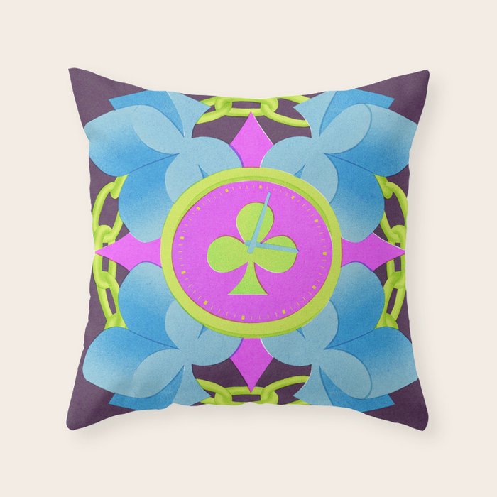 Clockwork Spade Throw Pillow Gallery Image 1
