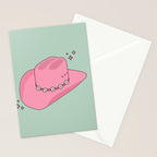 Pink And Green Colorful Cowboy Hat Stationery Card Gallery Image 2