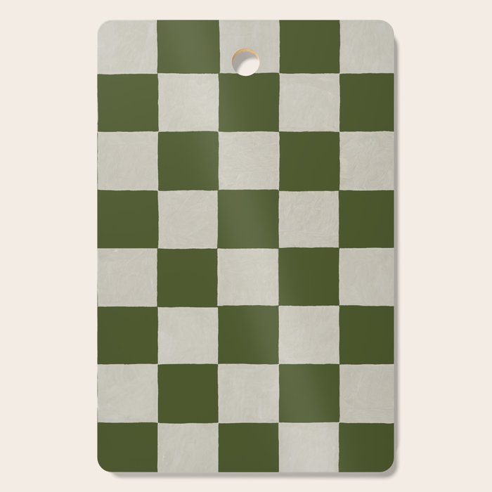 checkerboard hand-painted-olive Cutting Board Gallery Image 1