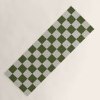 checkerboard hand-painted-olive Yoga Mat Gallery Image 1