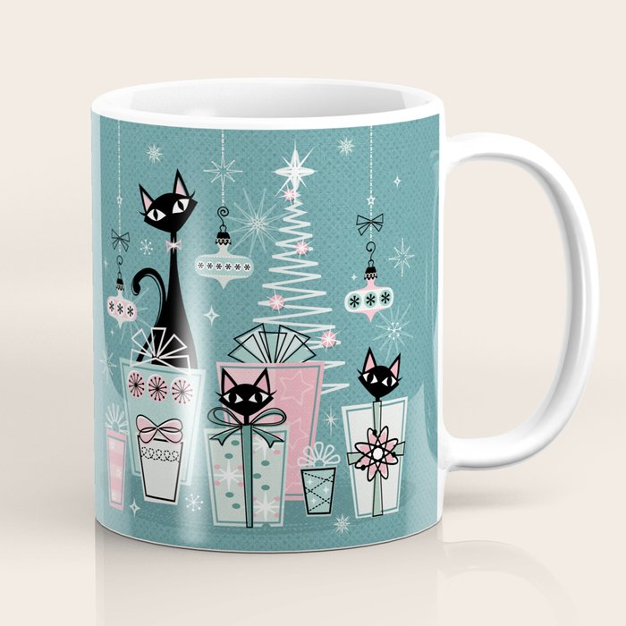 Vintage Kitty Christmas II sxs6- ©studioxtine Coffee Mug Gallery Image 1