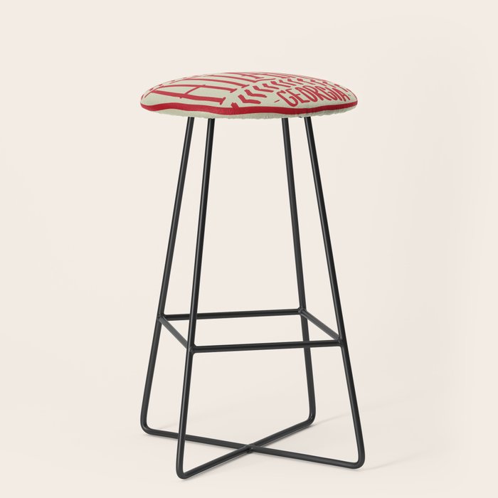 Atlanta Georgia Baseball - Hand Drawn, Script Typography Stool Gallery Image 1