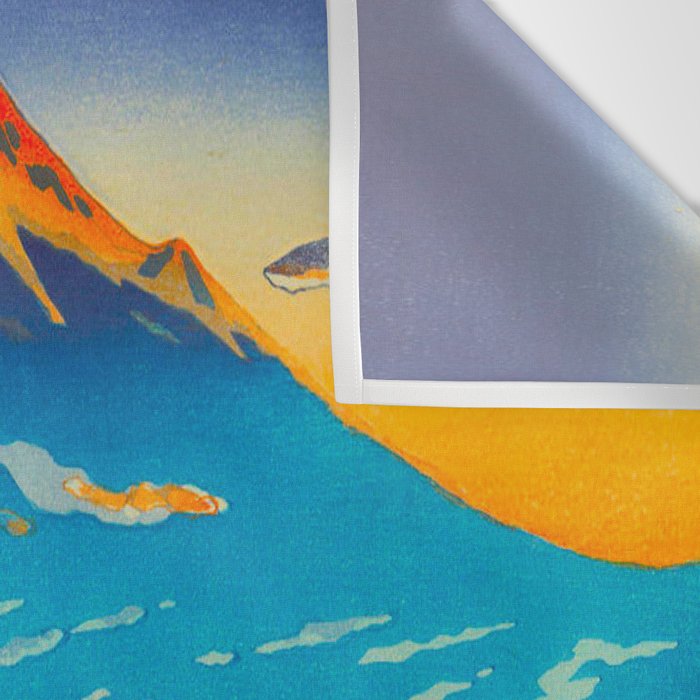 Tsuchiya Koitsu Tokaido Fujikawa Japanese Woodblock Print Sunset Colorful Hues Mountain Landscape Wall Tapestry Gallery Image 3