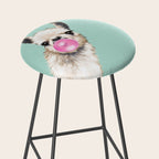 Bubblegum Sneaky Llama in Green Stool Gallery Image 2