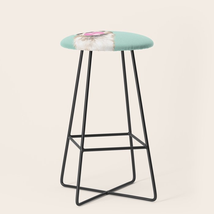 Bubblegum Sneaky Llama in Green Stool Gallery Image 1