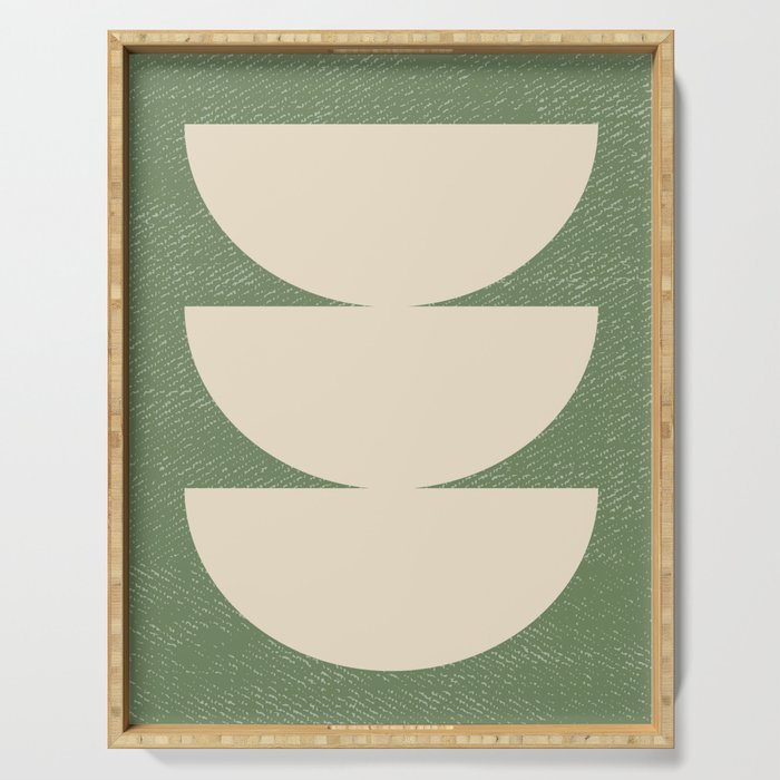 Half Circle 3 - Green Texture Serving Tray Gallery Image 1