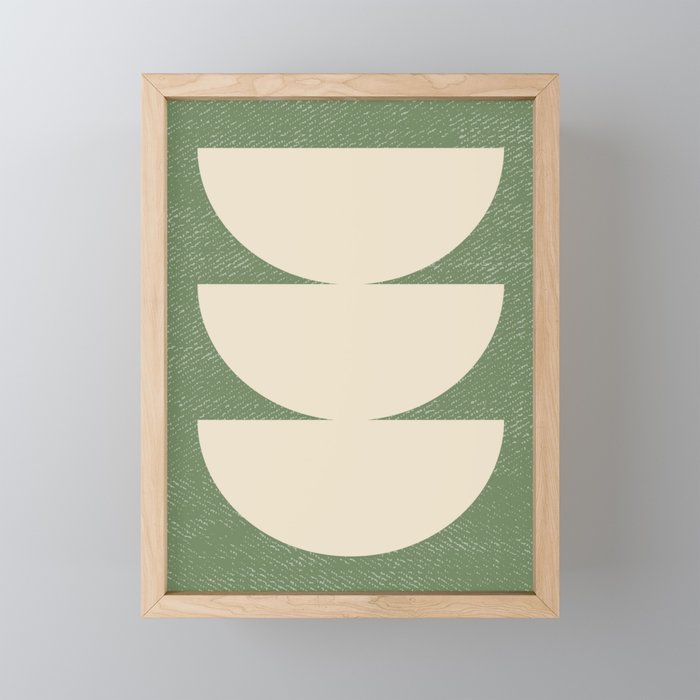 Half Circle 3 - Green Texture Mini Art Print Gallery Image 1