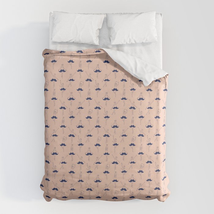 Ballet of Mustache Pattern Duvet Cover Gallery Image 1