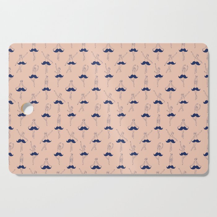 Ballet of Mustache Pattern Cutting Board Gallery Image 1