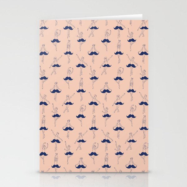 Ballet of Mustache Pattern Stationery Card Gallery Image 2