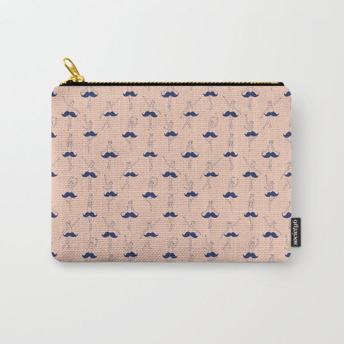 Ballet of Mustache Pattern Carry All Pouch Gallery Image 1