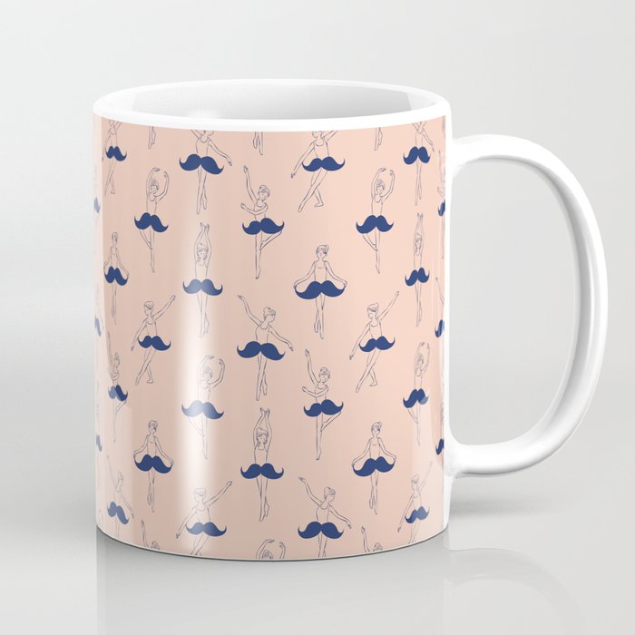 Ballet of Mustache Pattern Coffee Mug Gallery Image 1