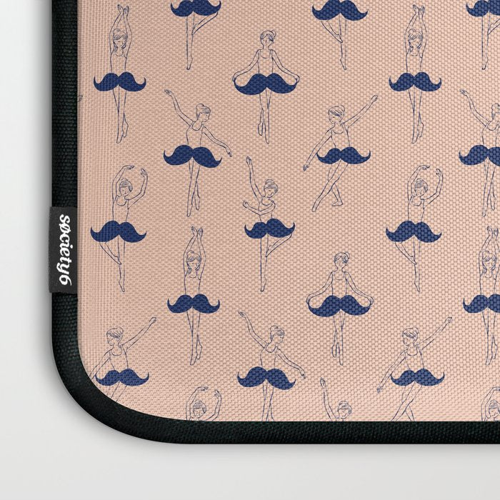 Ballet of Mustache Pattern Laptop Sleeve Gallery Image 3