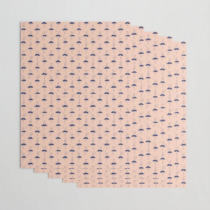 Ballet of Mustache Pattern Wrapping Paper Gallery Image 3
