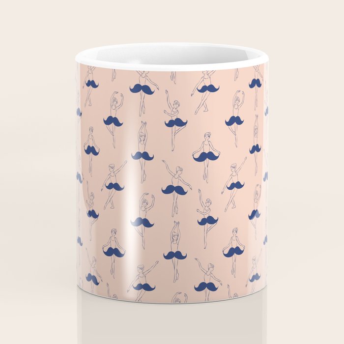 Ballet of Mustache Pattern Coffee Mug Gallery Image 4