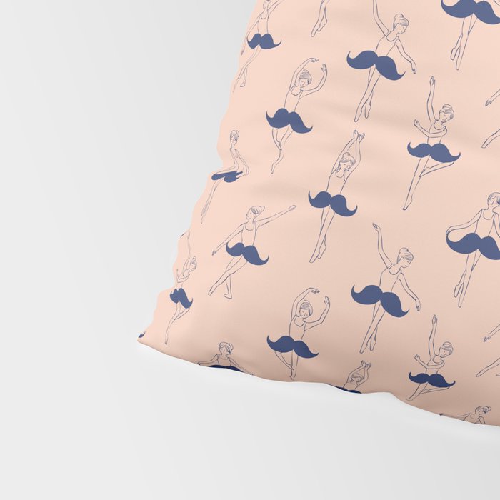 Ballet of Mustache Pattern Pillow Sham Gallery Image 4