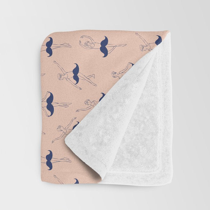 Ballet of Mustache Pattern Throw Blanket Gallery Image 3