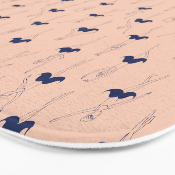 Ballet of Mustache Pattern Bath Mat Gallery Image 3