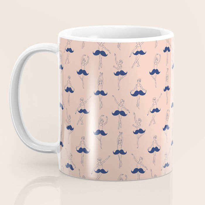 Ballet of Mustache Pattern Coffee Mug Gallery Image 3