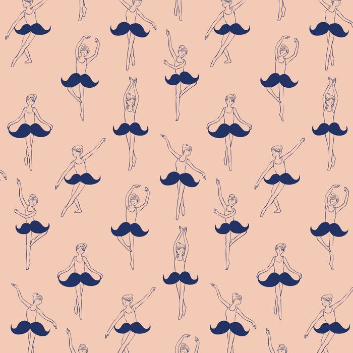 Ballet of Mustache Pattern Coffee Mug Gallery Image 2