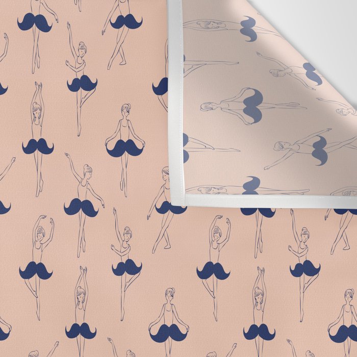 Ballet of Mustache Pattern Wall Tapestry Gallery Image 3