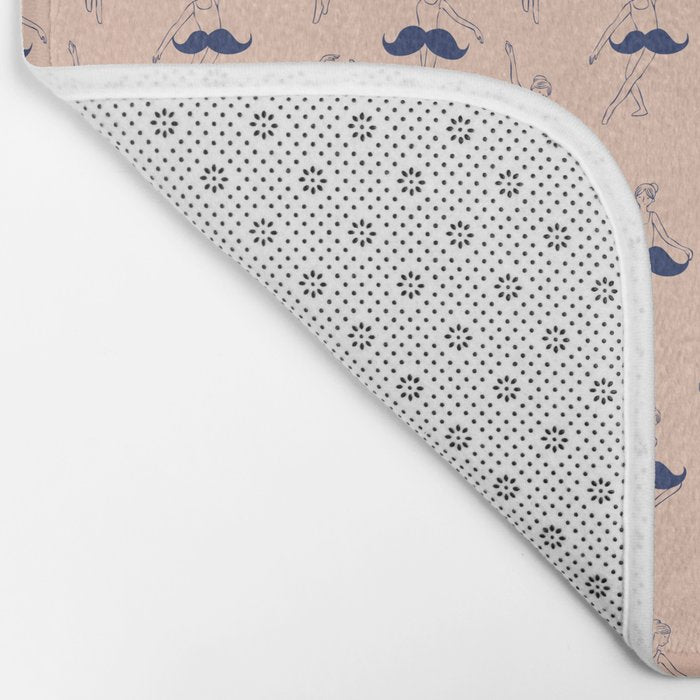Ballet of Mustache Pattern Bath Mat Gallery Image 2