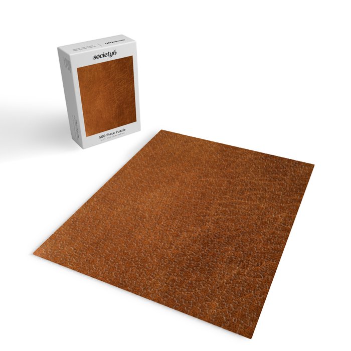 medium cognac conditioned leather ( faux  ) Jigsaw Puzzle Gallery Image 2