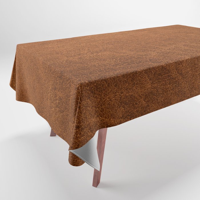 medium cognac conditioned leather ( faux  ) Tablecloth Gallery Image 1