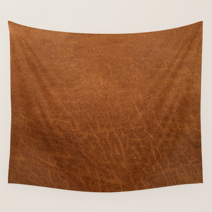 medium cognac conditioned leather ( faux  ) Wall Tapestry Gallery Image 1