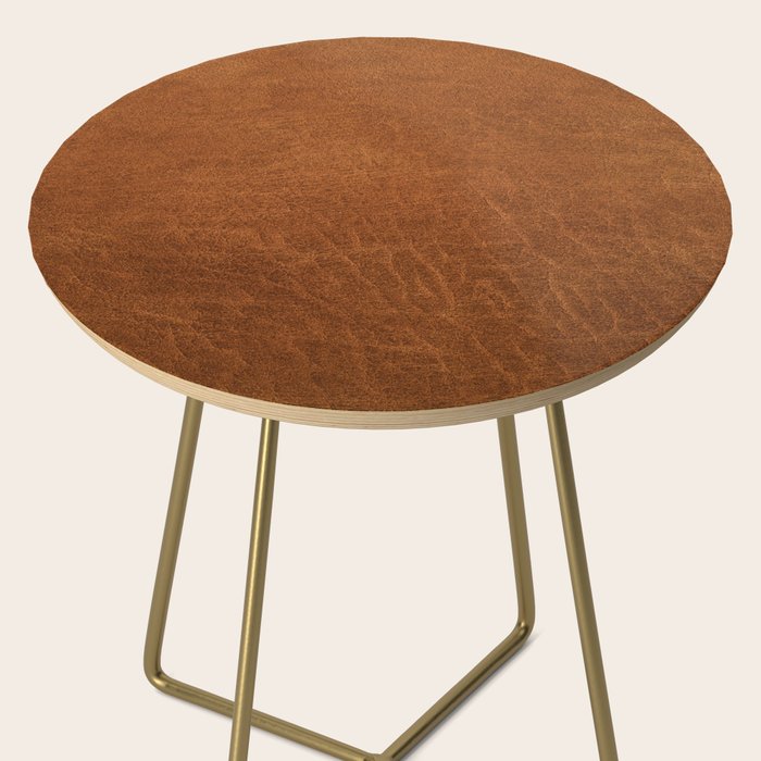 medium cognac conditioned leather ( faux  ) Side Table Gallery Image 2