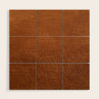 medium cognac conditioned leather ( faux  ) Wood Wall Art Gallery Image 1