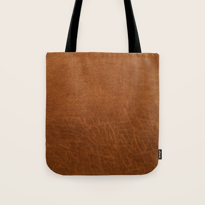 medium cognac conditioned leather ( faux  ) Tote Bag Gallery Image 1