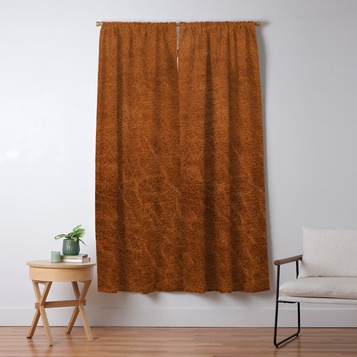 medium cognac conditioned leather ( faux  ) Window Curtain Gallery Image 5