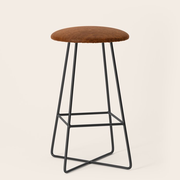medium cognac conditioned leather ( faux  ) Stool Gallery Image 1