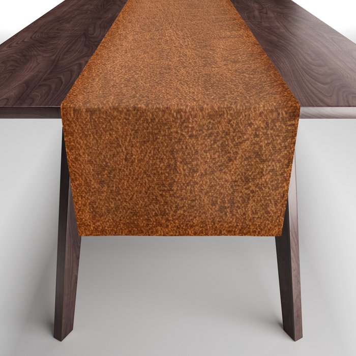 medium cognac conditioned leather ( faux  ) Table Runner Gallery Image 1