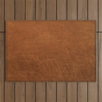 medium cognac conditioned leather ( faux  ) Outdoor Rug Gallery Image 1
