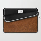 medium cognac conditioned leather ( faux  ) Laptop Sleeve Gallery Image 2