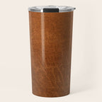 medium cognac conditioned leather ( faux  ) Travel Mug Gallery Image 1